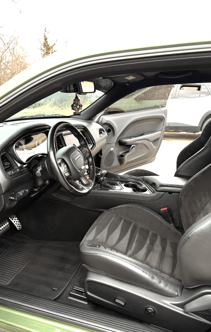 Dodge Challenger driver side after interior detailing in Olathe