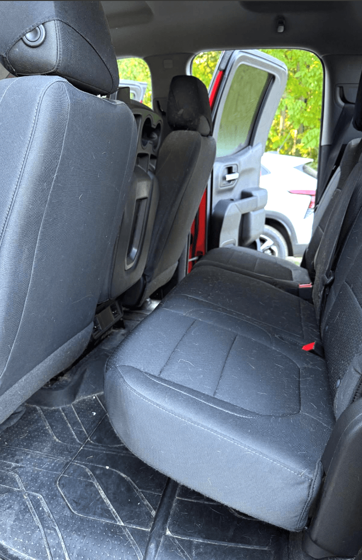 Chevy Silverado rear bench seat after a detail appointment