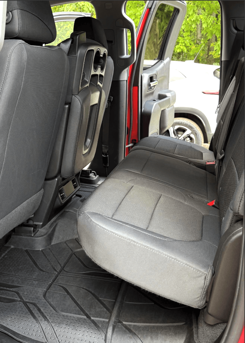 Truck rear leather seat cleaned and conditioned